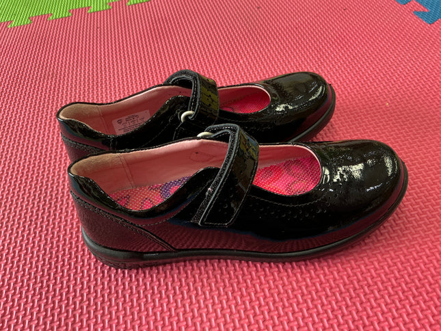 Ricosta Girls Black Patent Leather School Shoes | Mary Jane Velcro Uniform Shoes