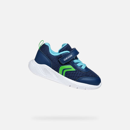 GEOX B SPRINTYE B. C - MESH+GEOBUCK unisex Sports Shoes - Navy/lime