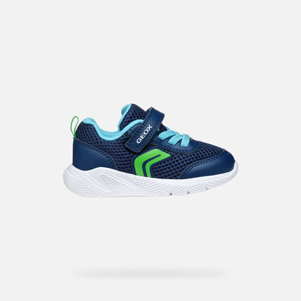 GEOX B SPRINTYE B. C - MESH+GEOBUCK unisex Sports Shoes - Navy/lime