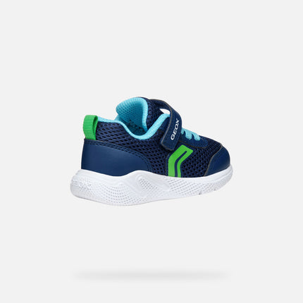 GEOX B SPRINTYE B. C - MESH+GEOBUCK unisex Sports Shoes - Navy/lime