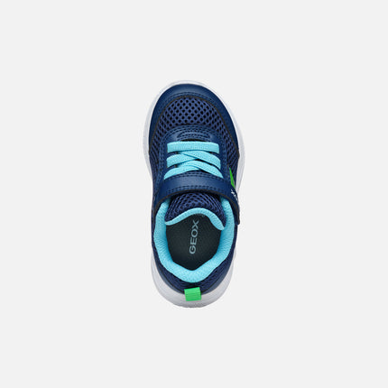 GEOX B SPRINTYE B. C - MESH+GEOBUCK unisex Sports Shoes - Navy/lime