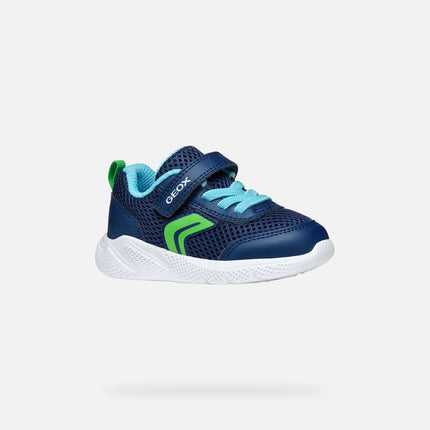 GEOX B SPRINTYE B. C - MESH+GEOBUCK unisex Sports Shoes - Navy/lime