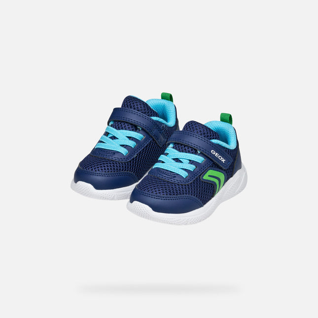 GEOX B SPRINTYE B. C - MESH+GEOBUCK unisex Sports Shoes - Navy/lime