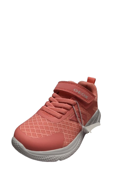 Geox Boys’ Sprintye Mesh Leather Kids - Shoes - Fluo Coral