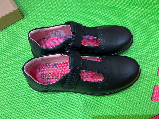 Ricosta Kids Black Leather Lace-Up School Shoes | Chunky Sole Uniform Shoes