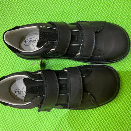 Black Leather Double Velcro School Shoes – Comfortable Uniform Formal Shoes