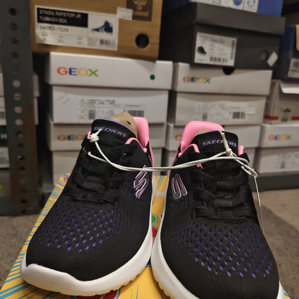 Skechers Girls' Swift Fit Sneakers - Black/Pink