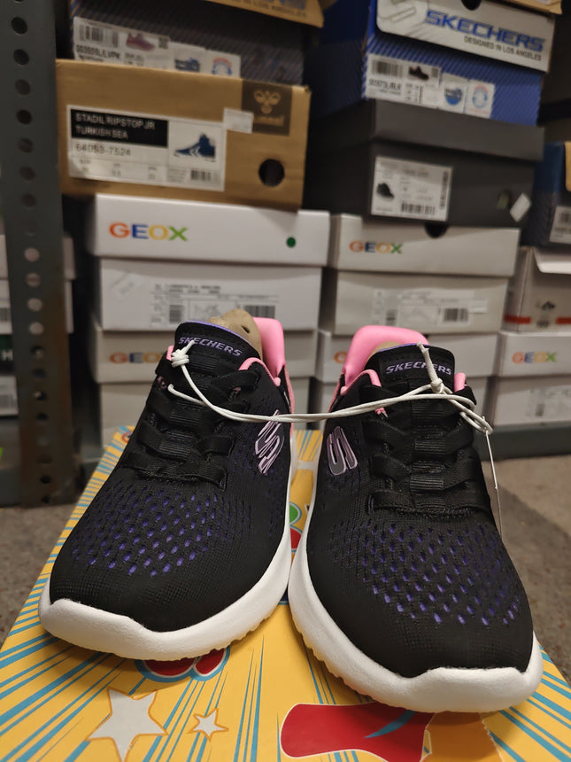 Skechers Girls' Swift Fit Sneakers - Black/Pink