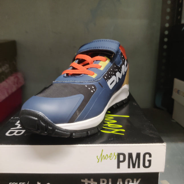 PMG Boys' Michelin Leather Kids Shoes - Blue/Orange/Black