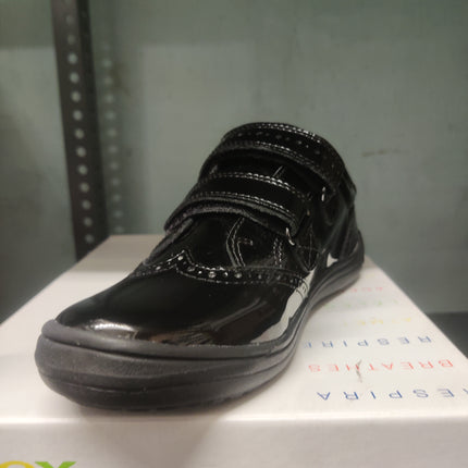 Geox Girls' Hadriel Leather Ballerina Flats Kids Shoes - Black