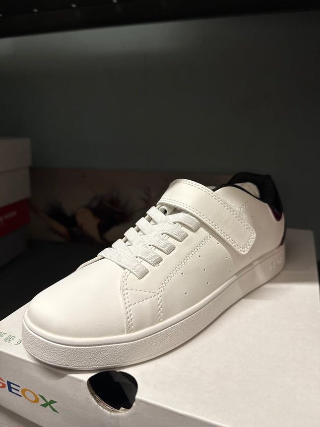 Geox Girls' Eclypera Kids Shoes - White/Black