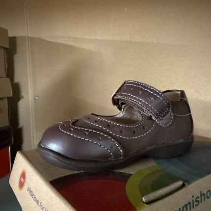Umi Girls' Etude Leather Kids Shoes - Cocoa