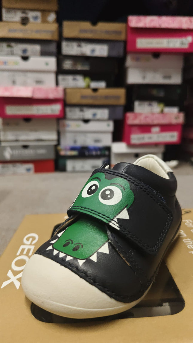 Geox B Tutim Baby Boys’ Nappa Leather First Shoes – Navy