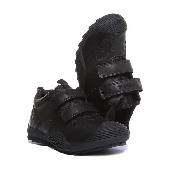 Geox Boys’ J Savage A Leather Shoes – Black