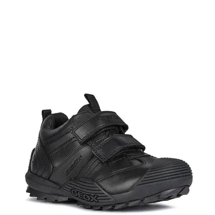 Geox Junior Savage A Smooth Leather School Shoes – Black