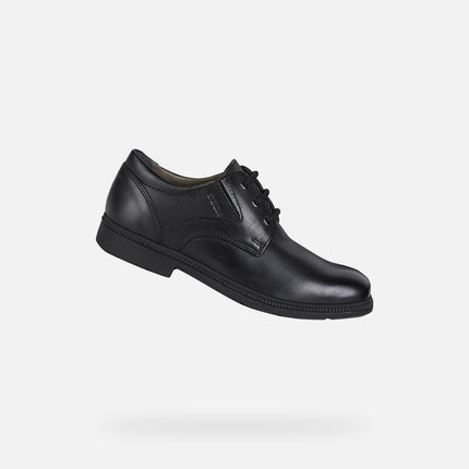 Geox J FEDERICO C Smooth Leather Boy's Shoes - Black