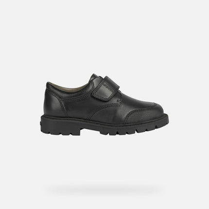 Geox J SHAYLAX Boy's D Smooth Leather Synthetic Shoes - Black