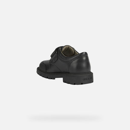 Geox J SHAYLAX Boy's D Smooth Leather Synthetic Shoes - Black