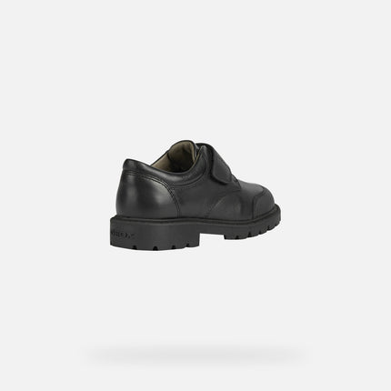 Geox J SHAYLAX Boy's D Smooth Leather Synthetic Shoes - Black