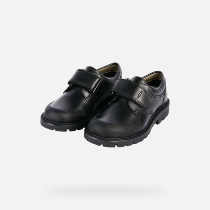 Geox J SHAYLAX Boy's D Smooth Leather Synthetic Shoes - Black