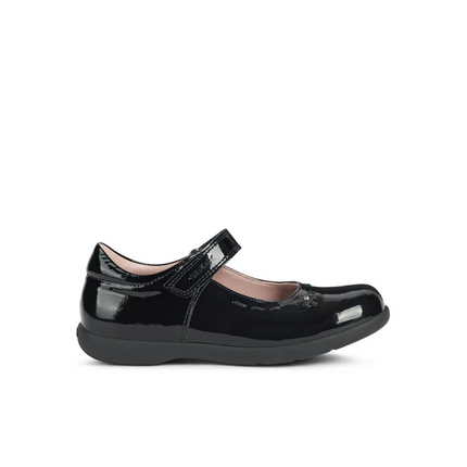 Geox J NAIMARA Girl's A Patent Leather Shoes - Black