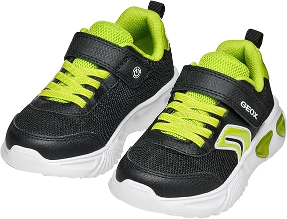 GEOX J Assister Boy's Trainers - Black/Lime