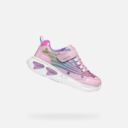 GEOX Girl's J Assister Junior Sneakers - Pink/Multicolour