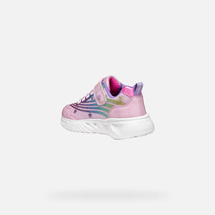 GEOX Girl's J Assister Junior Sneakers - Pink/Multicolour