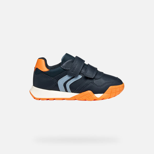 GEOX Boy's J Rann-E Junior Sneakers - Navy/Orange
