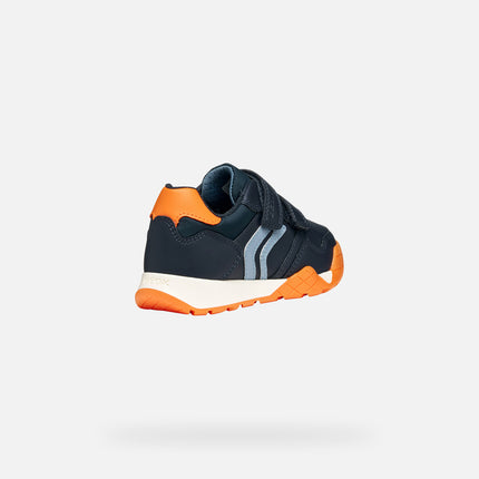 GEOX Boy's J Rann-E Junior Sneakers - Navy/Orange