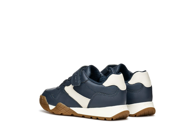 GEOX Boy's J Rann-E Junior Sneakers - Navy/Light Ivory