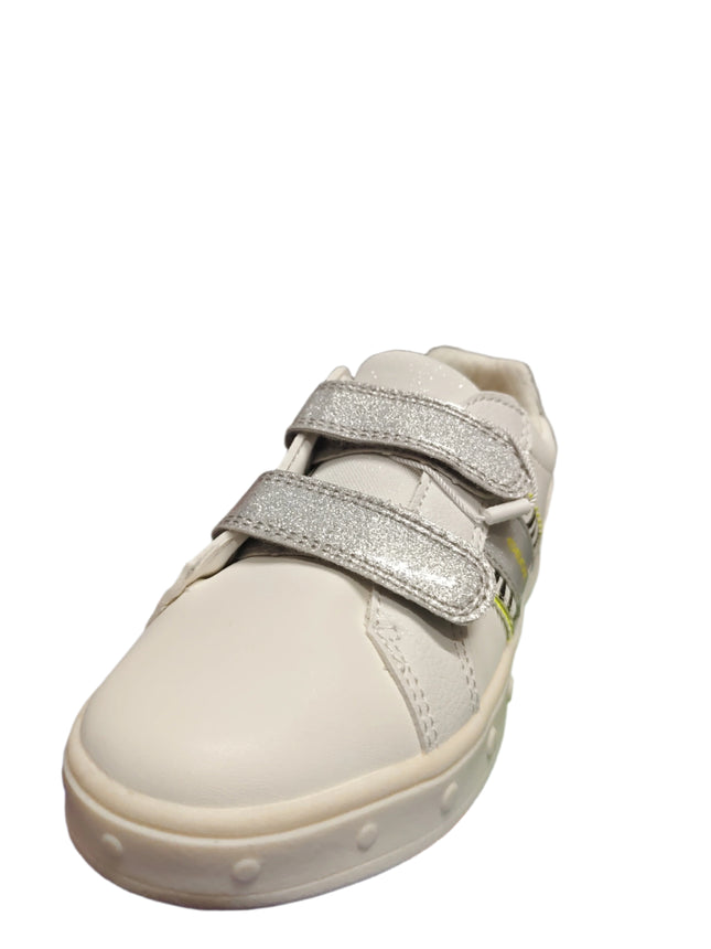 Geox Boys’ Skyline Kids Shoes - White/Fluo Yellow