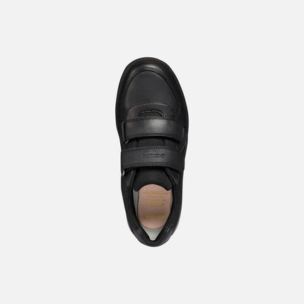 Geox J ARZACH E Unisex Smooth Leather Shoes - Black
