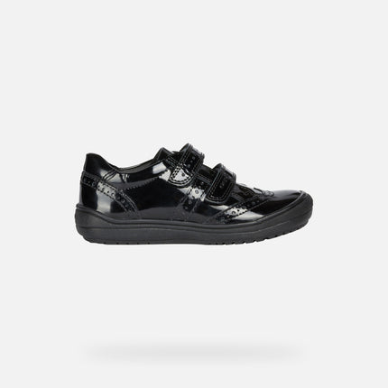Geox J HADRIEL Girl's G Patent Leather Shoes - Black