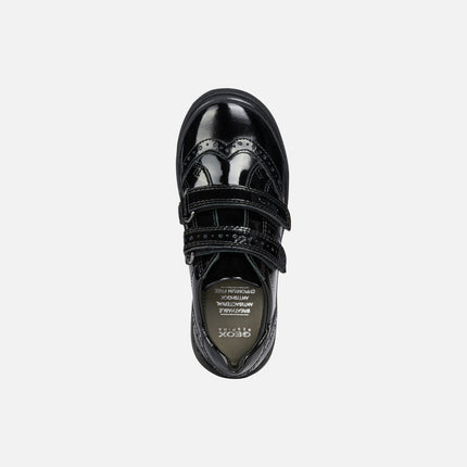 Geox J HADRIEL Girl's G Patent Leather Shoes - Black