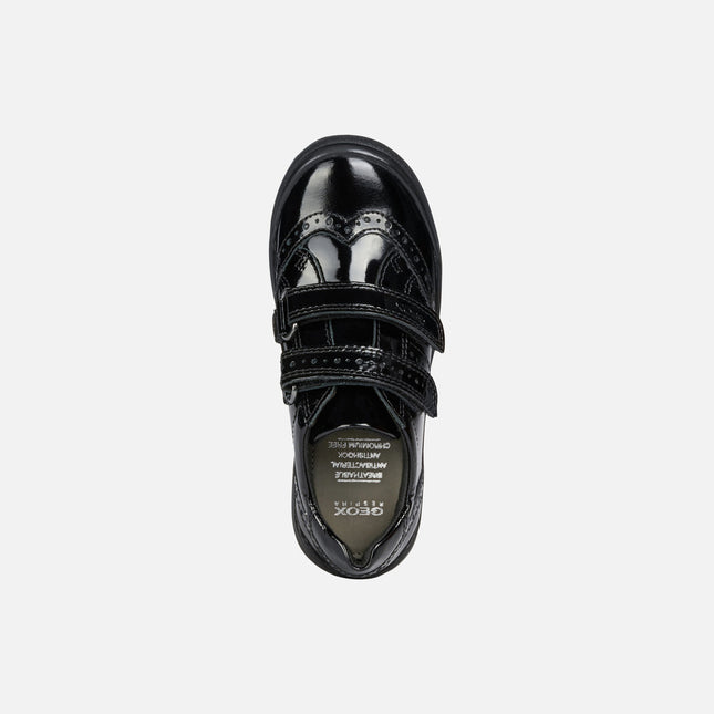 Geox J HADRIEL Girl's G Patent Leather Shoes - Black