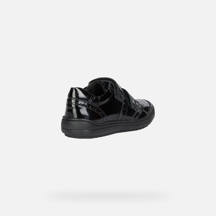 Geox J HADRIEL Girl's G Patent Leather Shoes - Black
