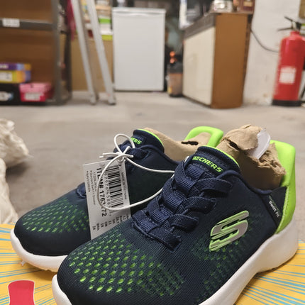Skechers Boys' Swift Fit Sneakers Shoes - Navy/Green