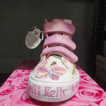 Lelli Kelly Girls’ Leather Kids Shoes - White/glitter pink