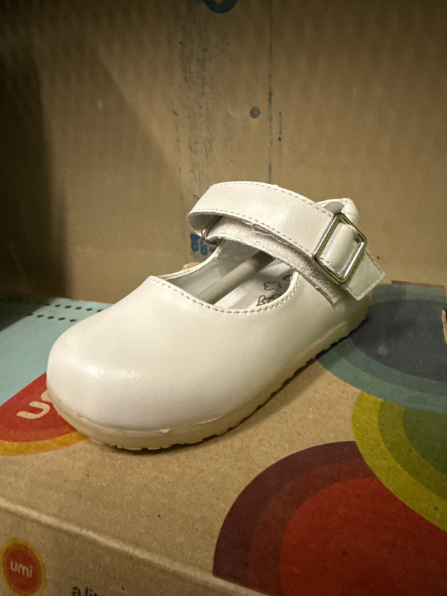 Umi Shoes Girls' Callie Leather Kids Shoes - White