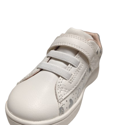 Geox B Eclyper Synthetic Kids Shoes - White/Silver