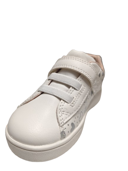 Geox B Eclyper Synthetic Kids Shoes - White/Silver