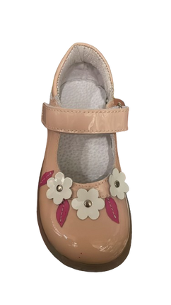 Bobell Girls' Barbie Patent Leather Kids Shoe - White Massay Pink