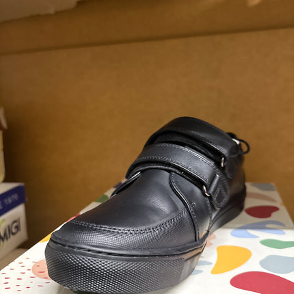Hush Puppies Santos Senior Boys’ Leather School Shoes – Black