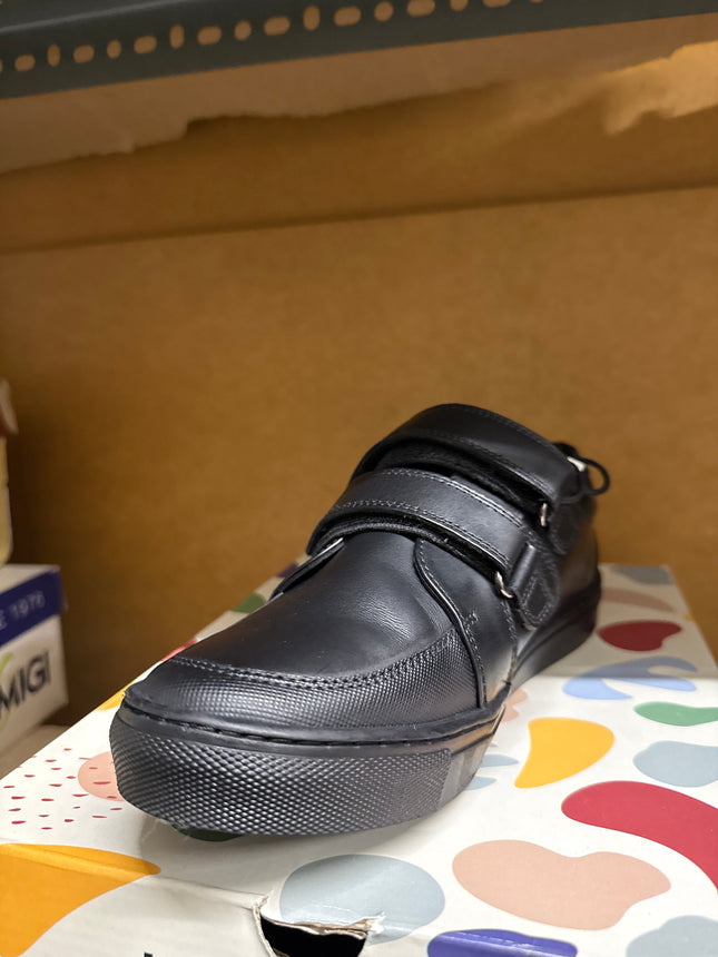 Hush Puppies Santos Senior Boys’ Leather School Shoes – Black