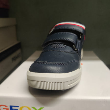 Geox Boys' J Arzach Synthetic Leather Kids Shoes - Navy/Red