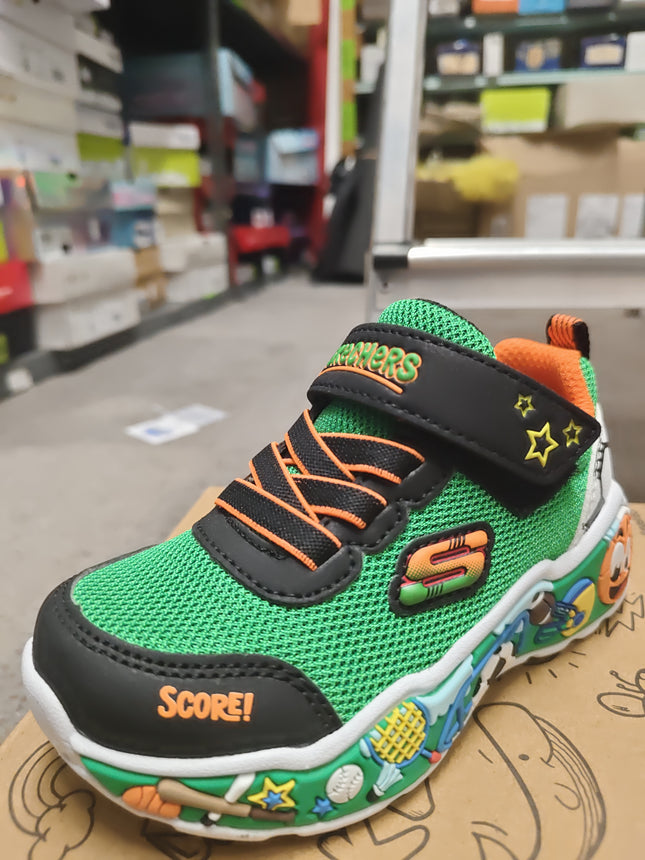 Skechers Boys' Play Scene Synthetic Kids Shoes - Green Multi