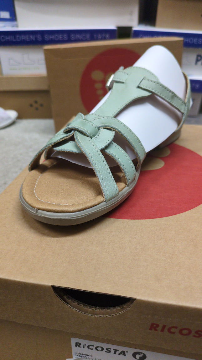 Ricosta Girls’ Leather Kids Sandals- Light Green