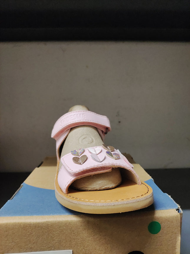 Shoesme Girls’ Leather Trainers with Heart Design – Pink