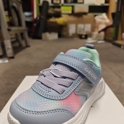 Geox Boys’ Sprintyye Leather Kids - Shoes - Sky/Multicolor